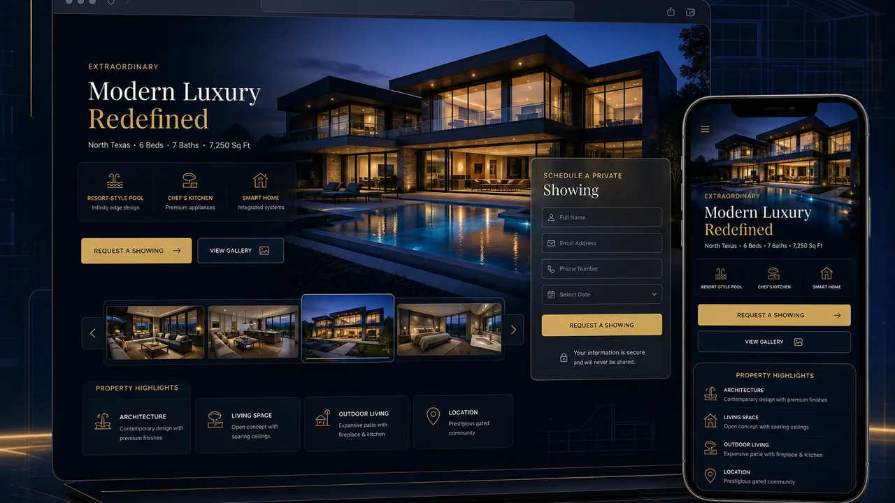 Mobile property and neighborhood campaign landing page